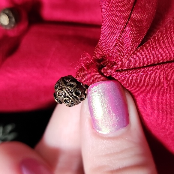 Ann Taylor Back Red Velvet Asian Floral Vest - Picture 6 of 11